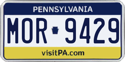 PA license plate MOR9429
