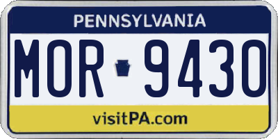 PA license plate MOR9430