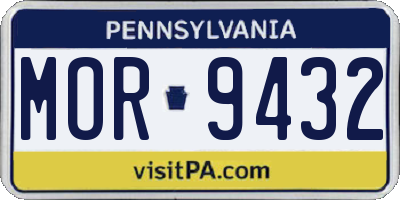 PA license plate MOR9432