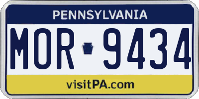 PA license plate MOR9434
