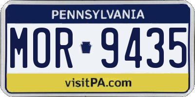 PA license plate MOR9435