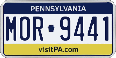 PA license plate MOR9441