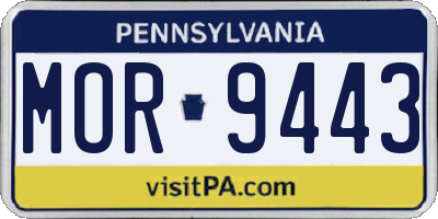 PA license plate MOR9443