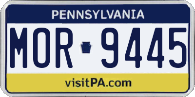 PA license plate MOR9445