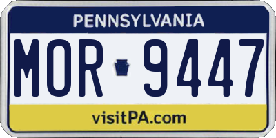 PA license plate MOR9447