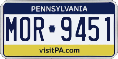PA license plate MOR9451