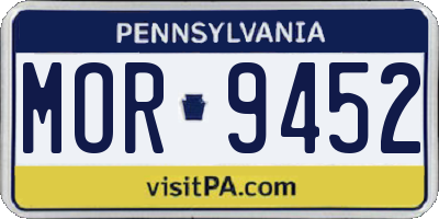 PA license plate MOR9452