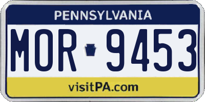 PA license plate MOR9453