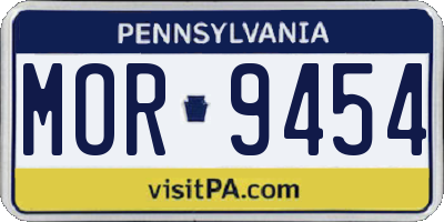 PA license plate MOR9454