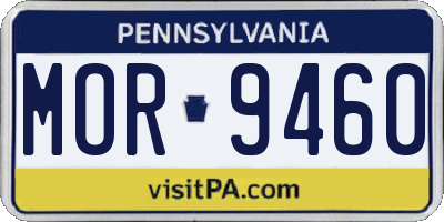 PA license plate MOR9460