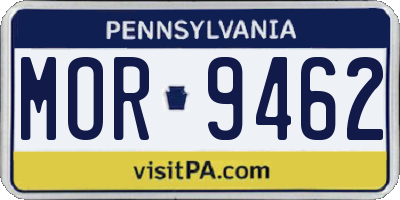 PA license plate MOR9462