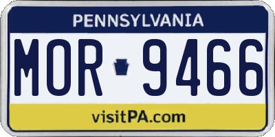 PA license plate MOR9466