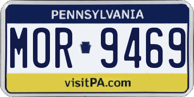 PA license plate MOR9469