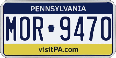 PA license plate MOR9470