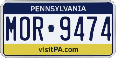 PA license plate MOR9474