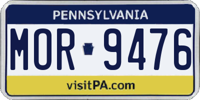 PA license plate MOR9476