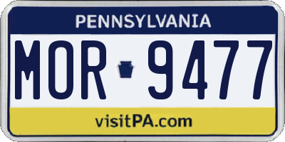 PA license plate MOR9477