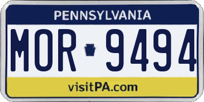 PA license plate MOR9494