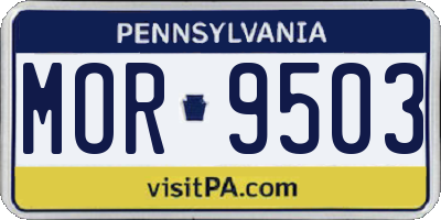 PA license plate MOR9503
