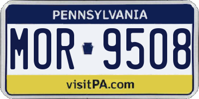 PA license plate MOR9508
