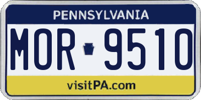 PA license plate MOR9510