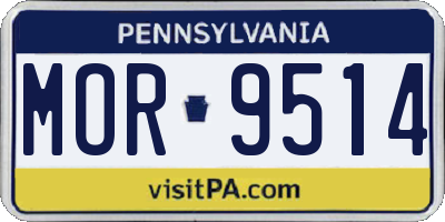 PA license plate MOR9514