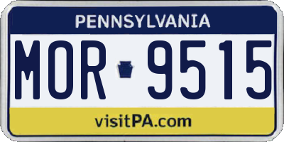 PA license plate MOR9515
