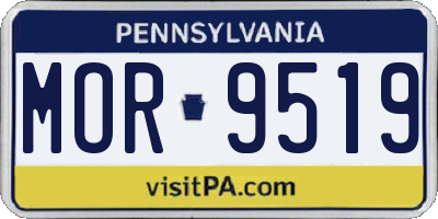 PA license plate MOR9519