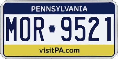 PA license plate MOR9521