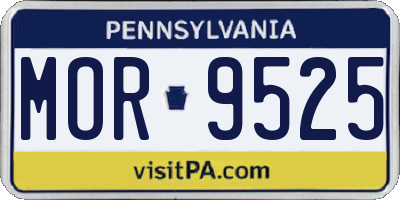 PA license plate MOR9525