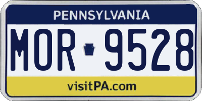 PA license plate MOR9528