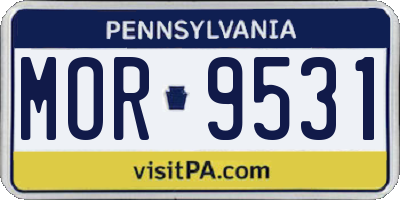PA license plate MOR9531