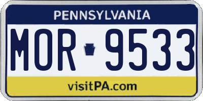 PA license plate MOR9533