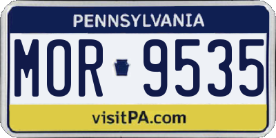 PA license plate MOR9535