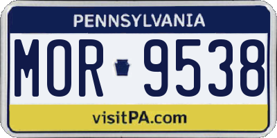 PA license plate MOR9538