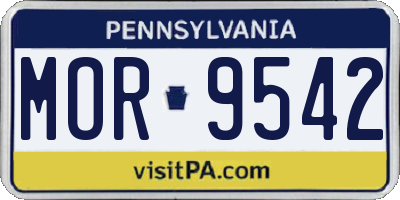 PA license plate MOR9542