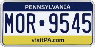 PA license plate MOR9545