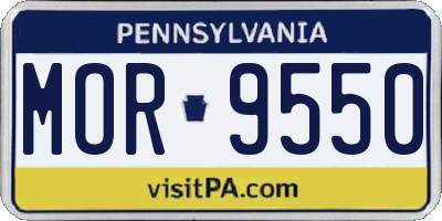 PA license plate MOR9550