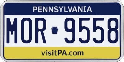 PA license plate MOR9558