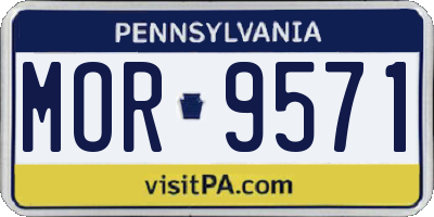 PA license plate MOR9571