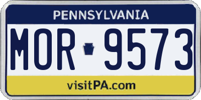 PA license plate MOR9573