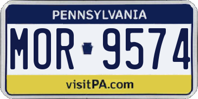 PA license plate MOR9574