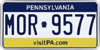 PA license plate MOR9577