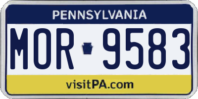 PA license plate MOR9583