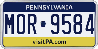 PA license plate MOR9584