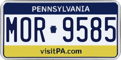 PA license plate MOR9585