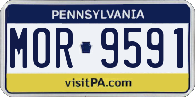 PA license plate MOR9591
