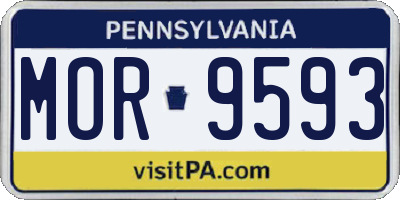 PA license plate MOR9593
