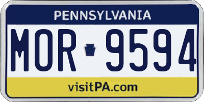PA license plate MOR9594