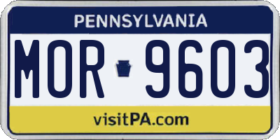 PA license plate MOR9603